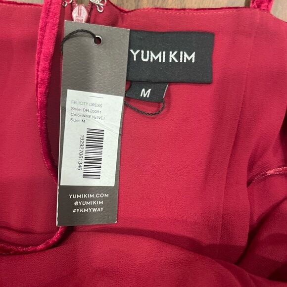 Yumi Kim Felicity Velvet Sleeveless Midi Dress in Wine.Size M - Picture 12 of 16